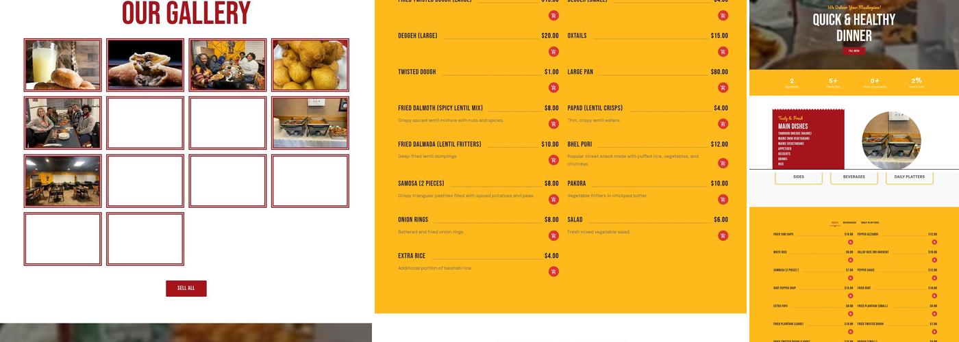 Kamara's West African Restaurant Menu