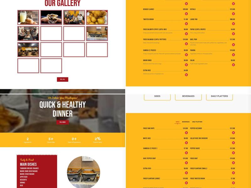 Kamara's West African Restaurant Menu