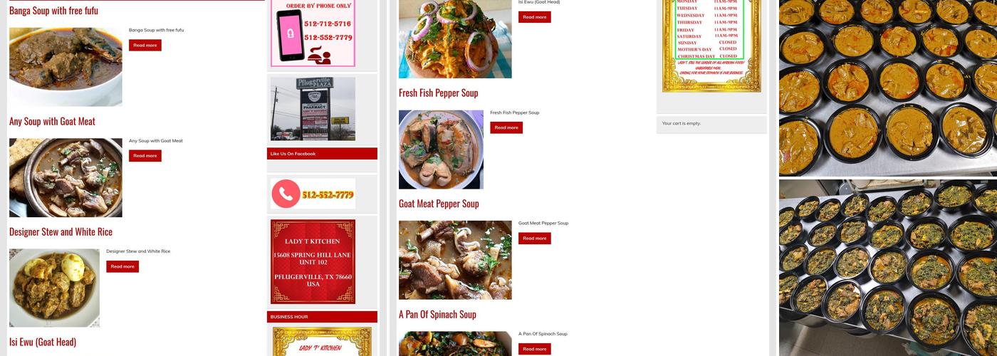 Lady T Kitchen African Restaurant Menu