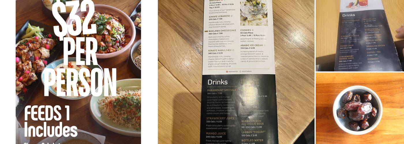 Paramount Middle Eastern Kitchen Menu