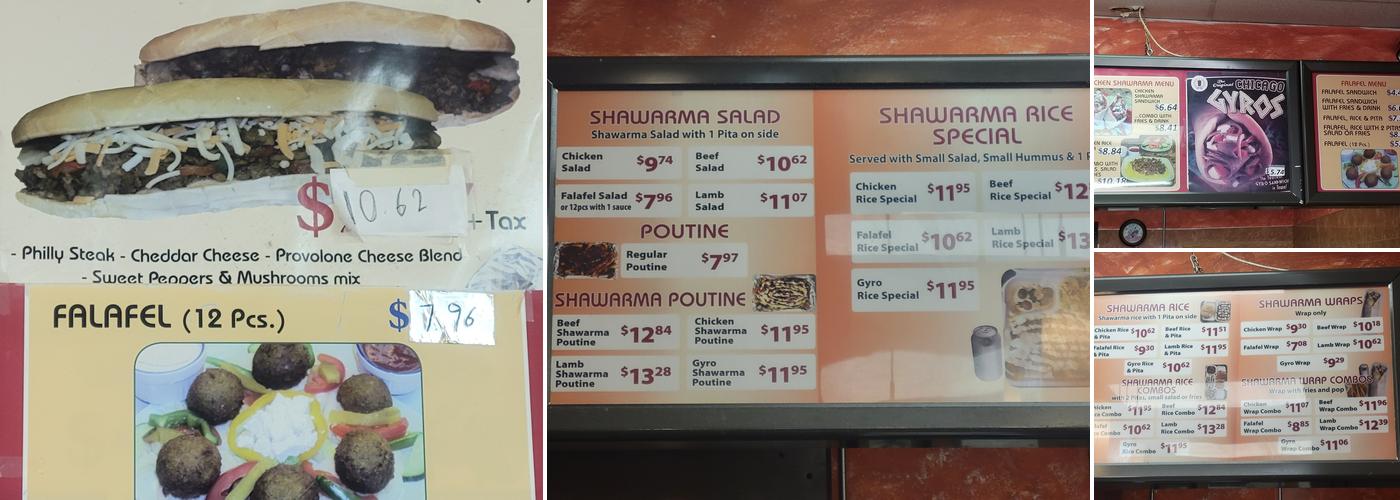 Mr. Chicken Shawarma Menu