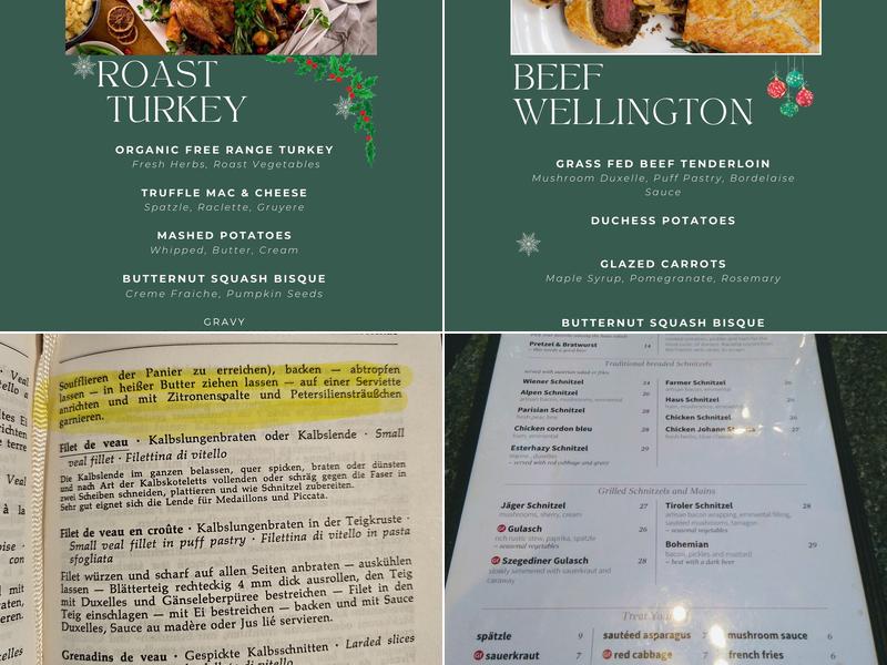 Wiener Schnitzel Haus Menu