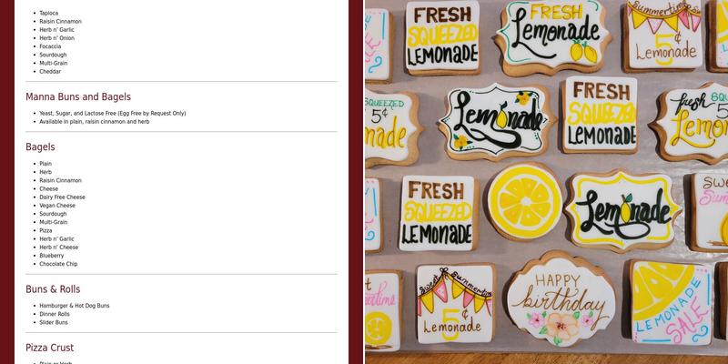 Junior Baker Menu