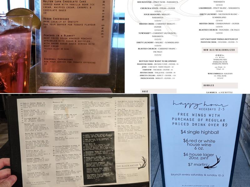 The Black Antler Menu