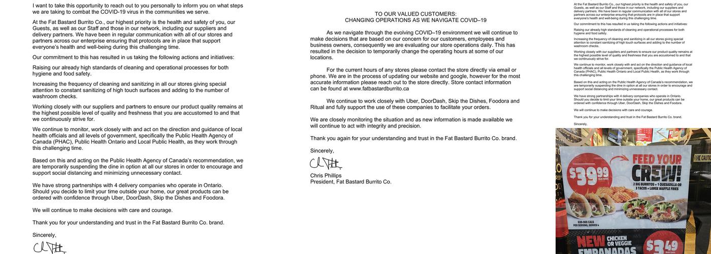 Fat Bastard Burrito Co. Menu