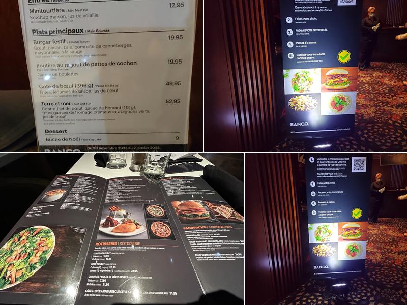 Banco Bistro Menu