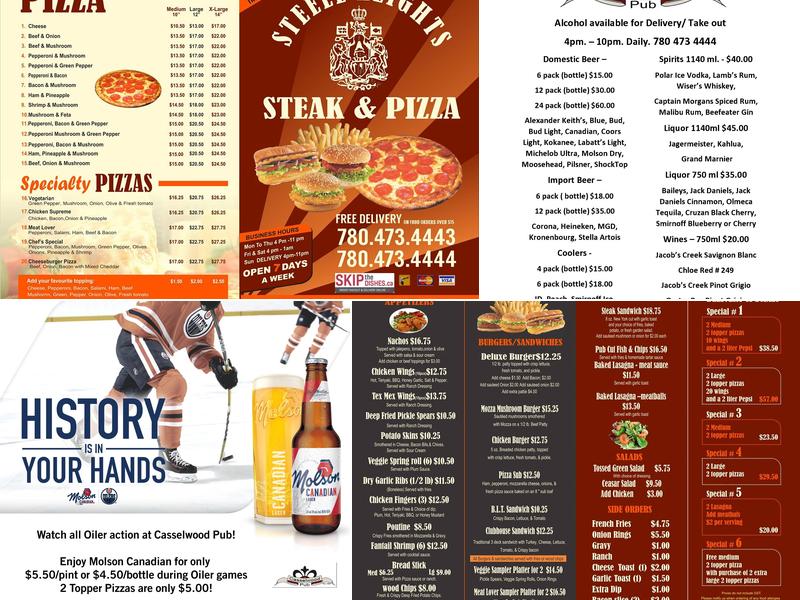 Casselwood Pub Menu