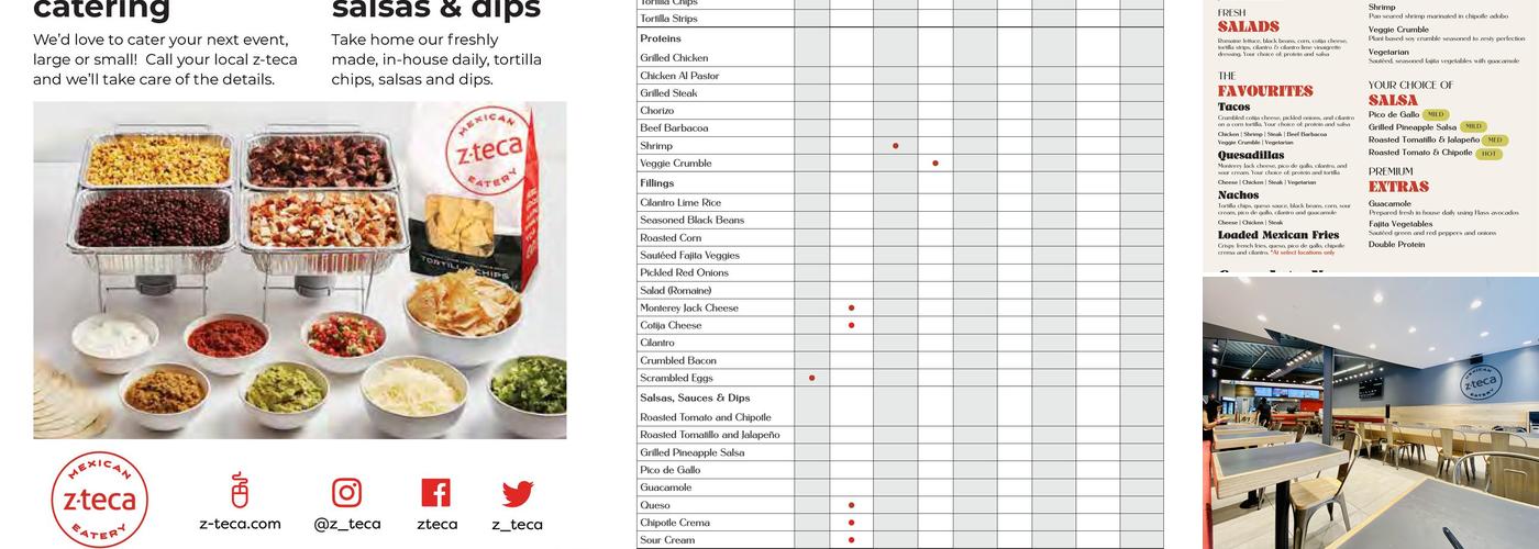 z-teca Mexican Eatery (York Lanes) Menu