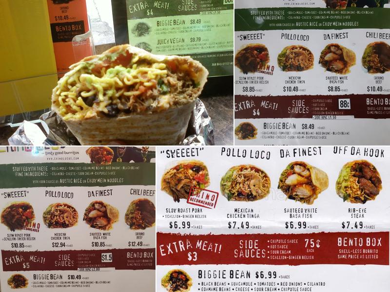 Chino Locos Menu