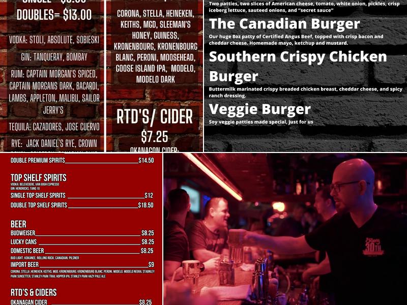 The Roxy Cabaret Menu