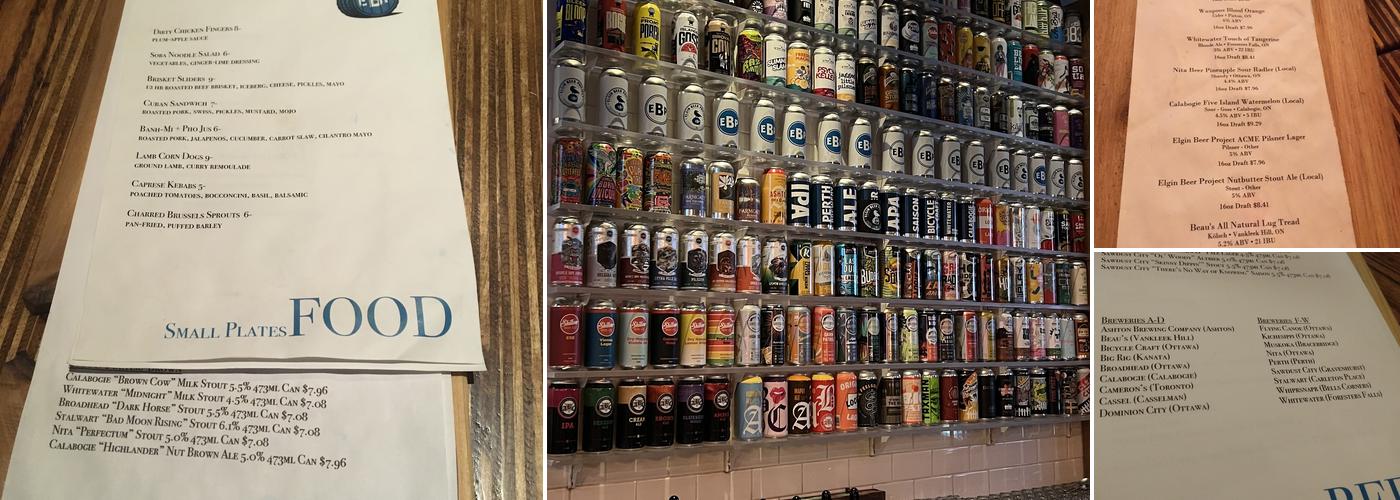 Elgin Beer Project Menu