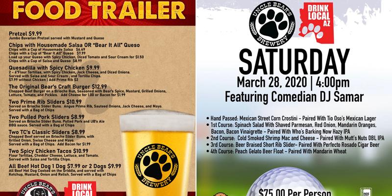 Uncle Bears Brewery Menu