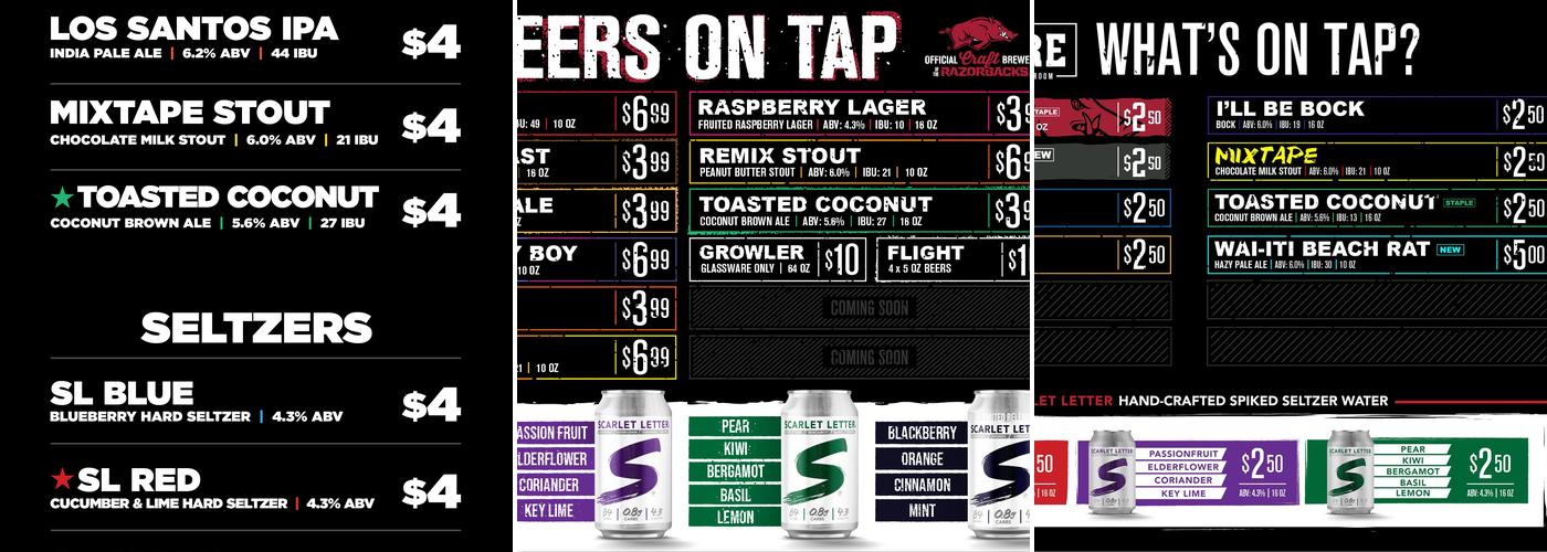 Core Brewing & Distilling Co. Menu