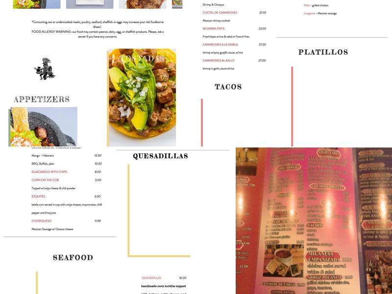 Azteca Menu