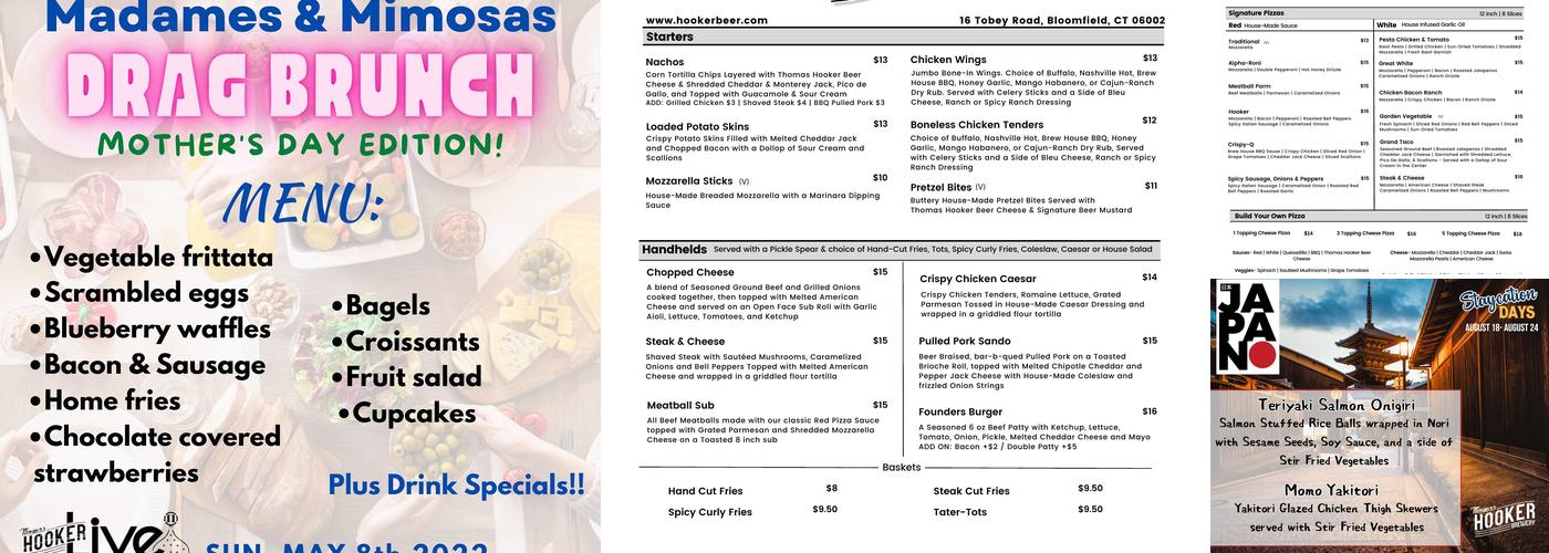 Thomas Hooker Brewery Menu