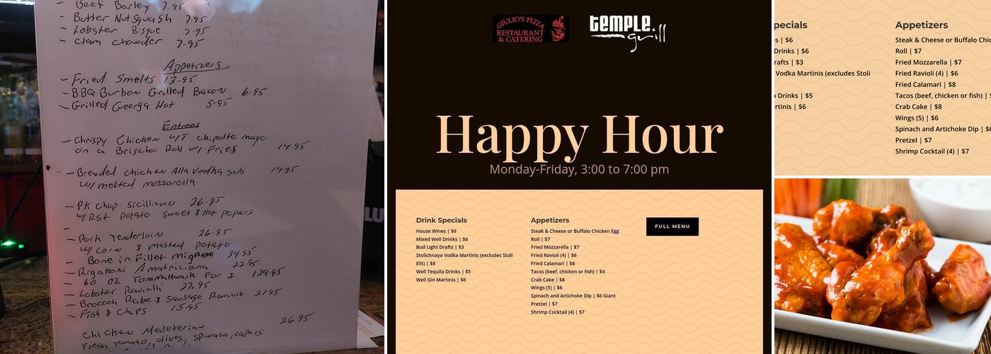 Top Shelf Lounge Menu