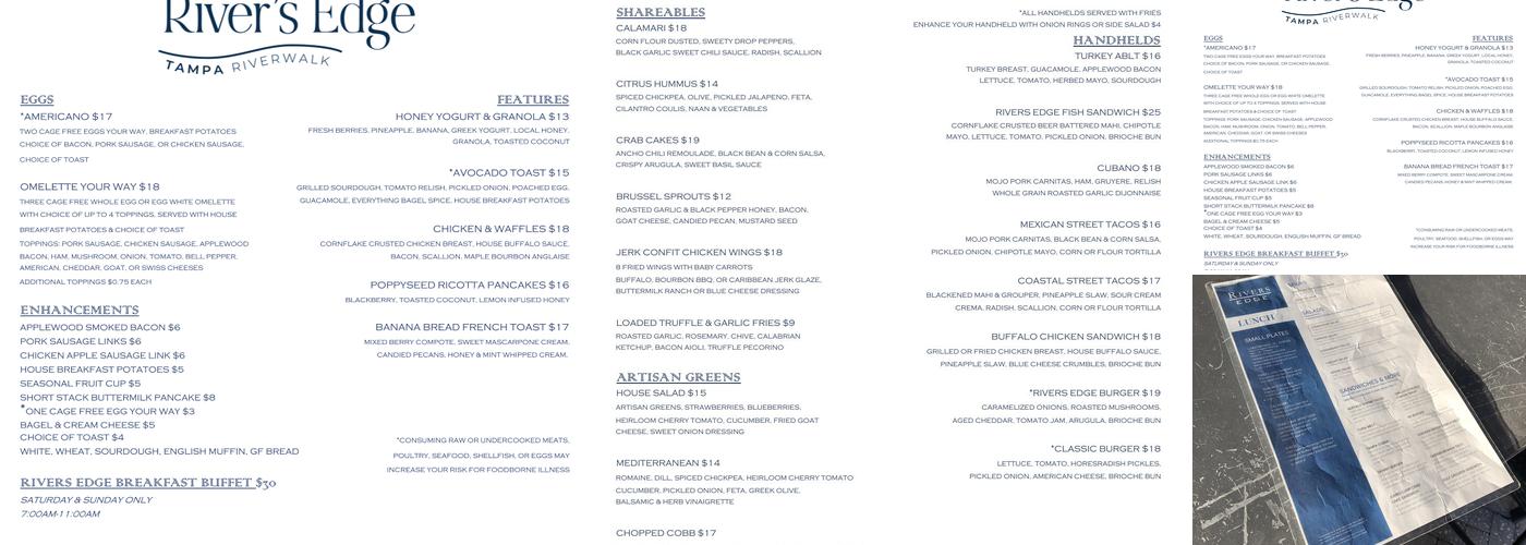 River's Edge Menu