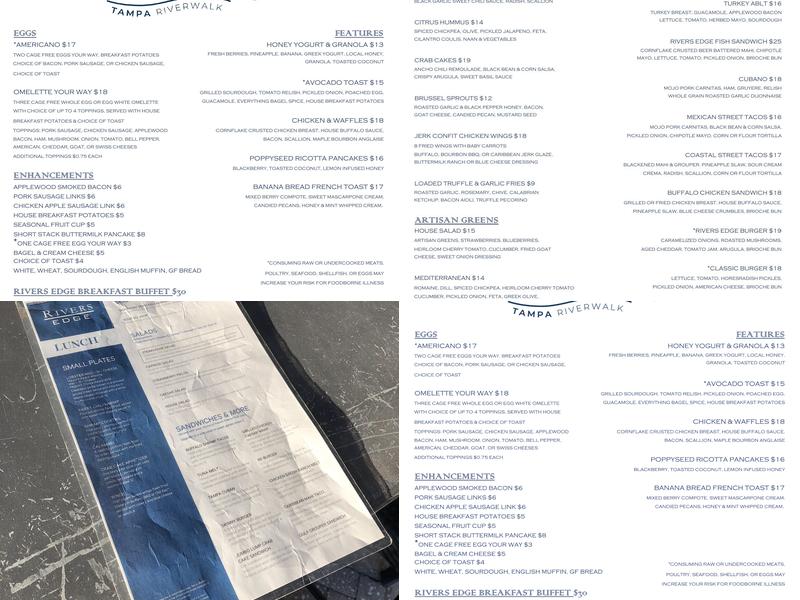 River's Edge Menu