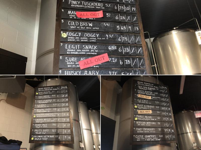 Beere Brewing Company Menu