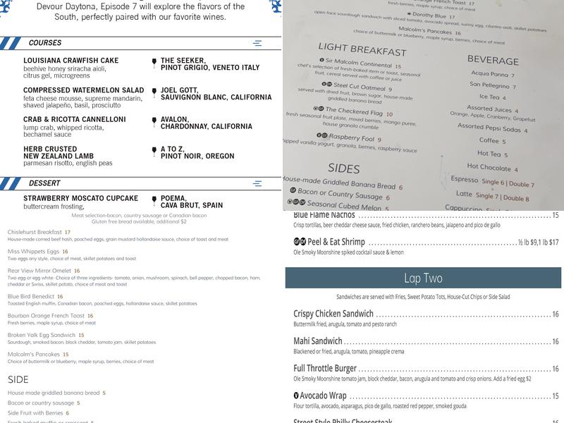 Blue Flame Menu