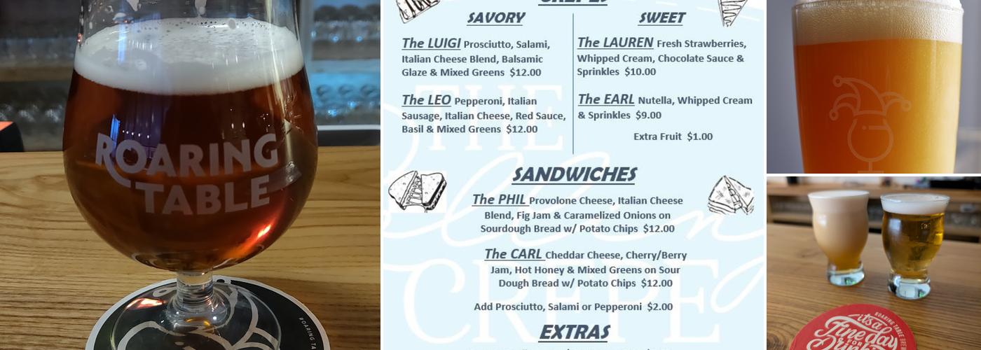Roaring Table Brewing Co. Menu