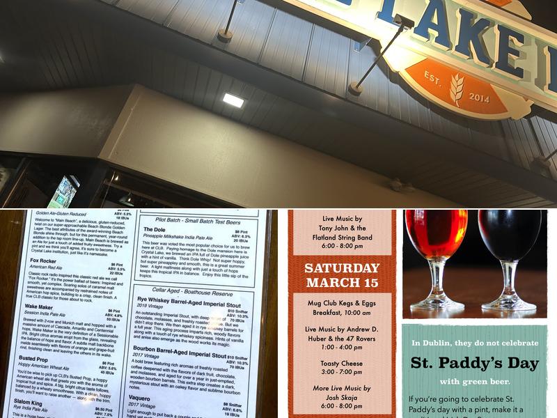 Crystal Lake Brewing Menu
