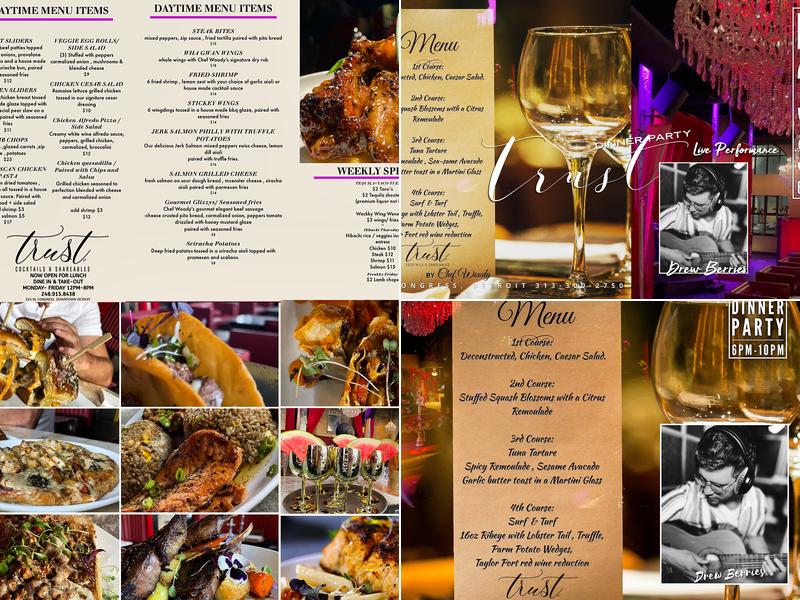 Trust Cocktails, Shareables & Nightlife Menu