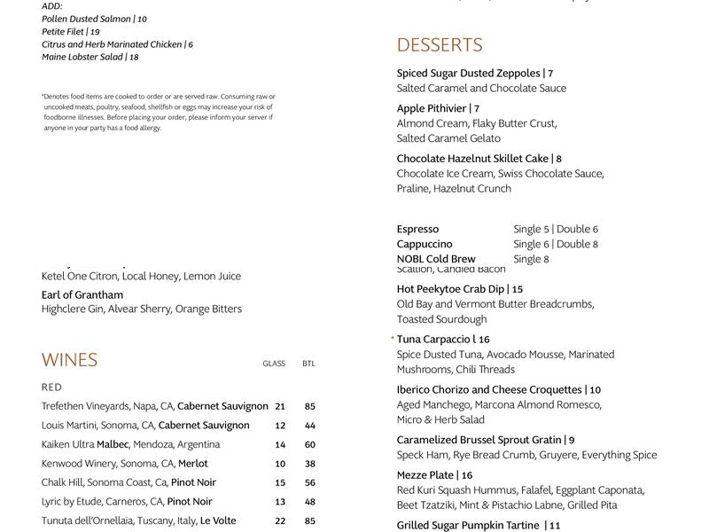 Reflections Menu