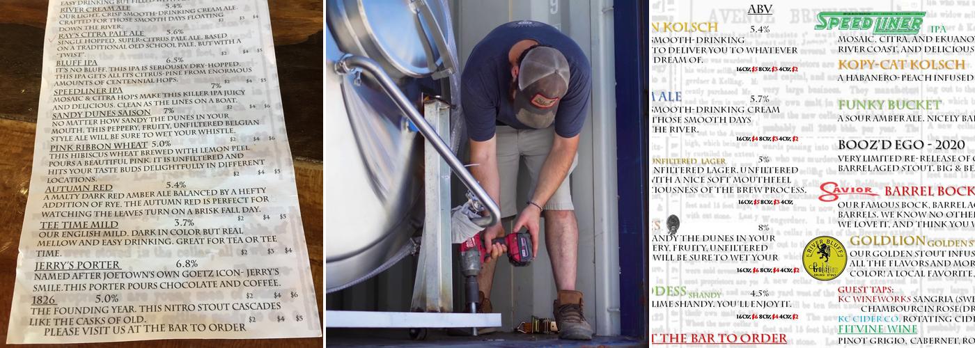 River Bluff Brewing Menu