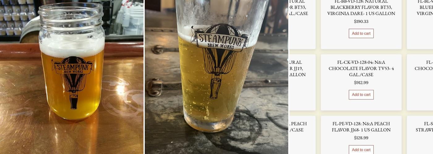 Steampunk Brew Works Menu