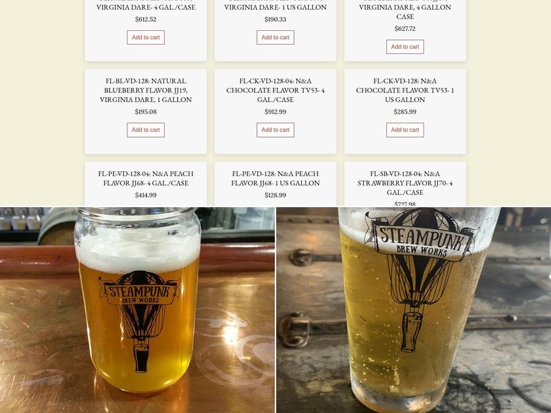 Steampunk Brew Works Menu