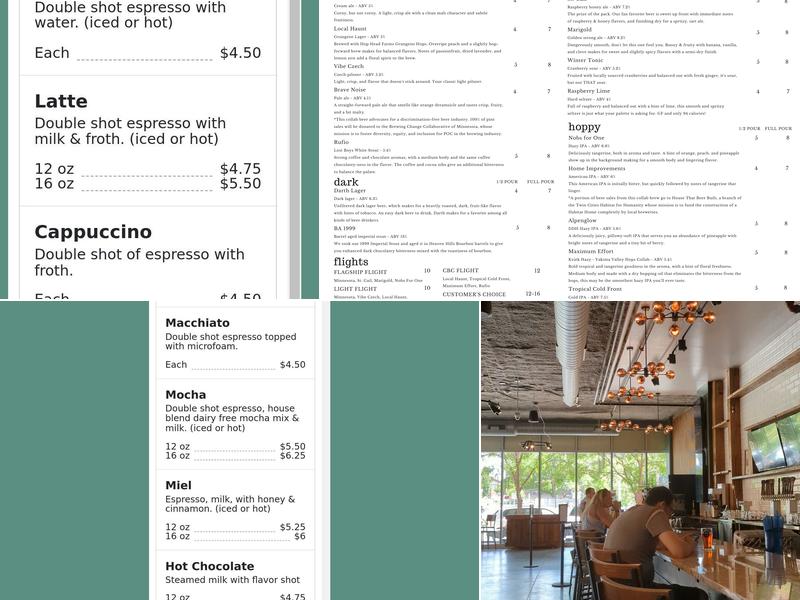 Brühaven Craft Company Menu