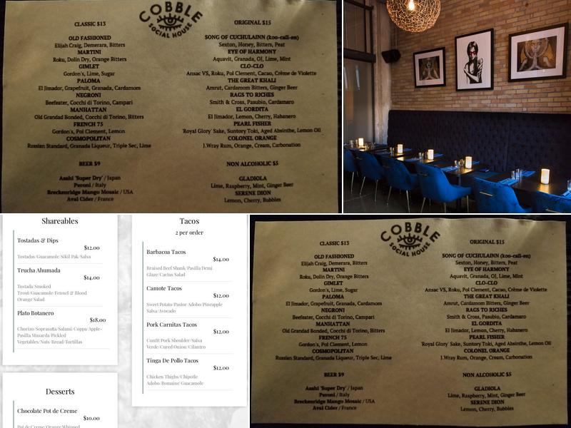 Cobble Social House Menu