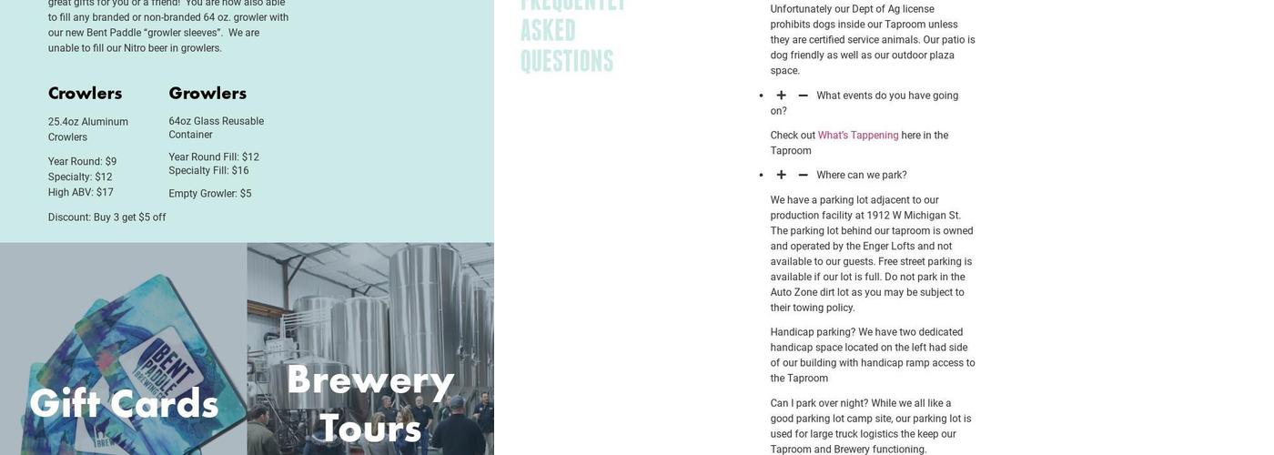 Bent Paddle Brewing Co. Menu