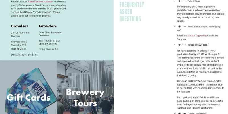 Bent Paddle Brewing Co. Menu