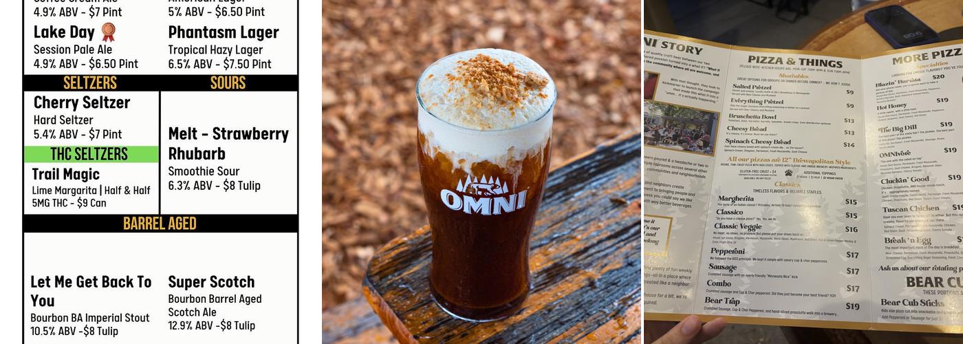 OMNI Brewery & Taproom Menu