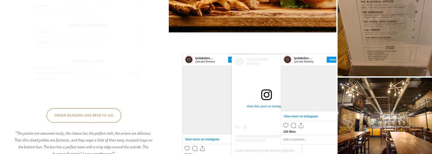 LynLake Brewery Menu