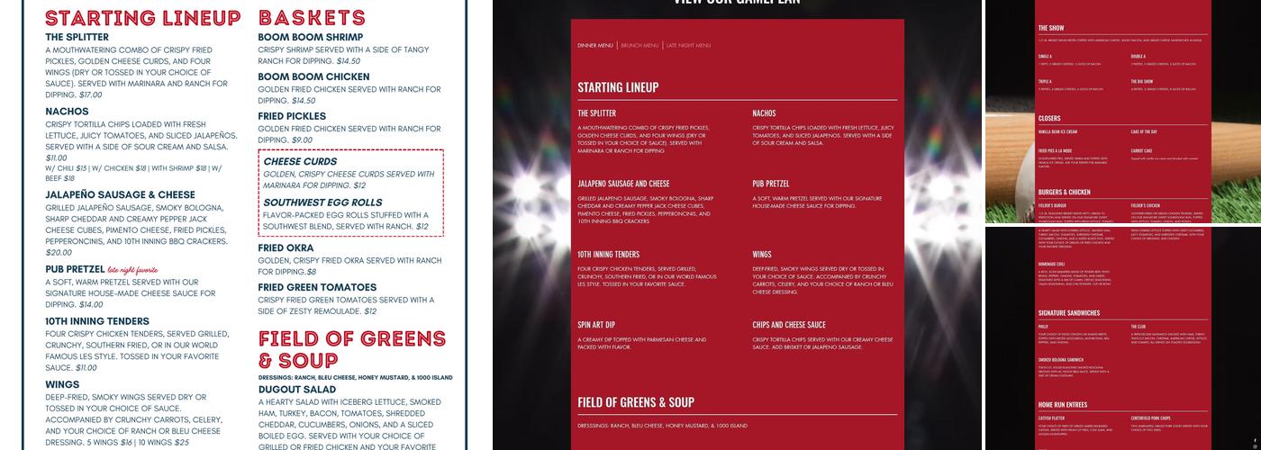10th Inning Bar & Grill At Snowden Grove Menu
