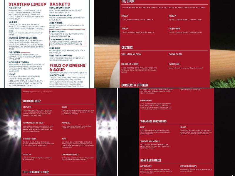 10th Inning Bar & Grill At Snowden Grove Menu
