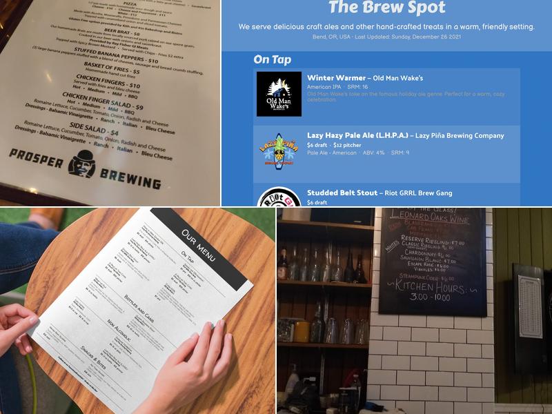 Prosper Brewing Menu