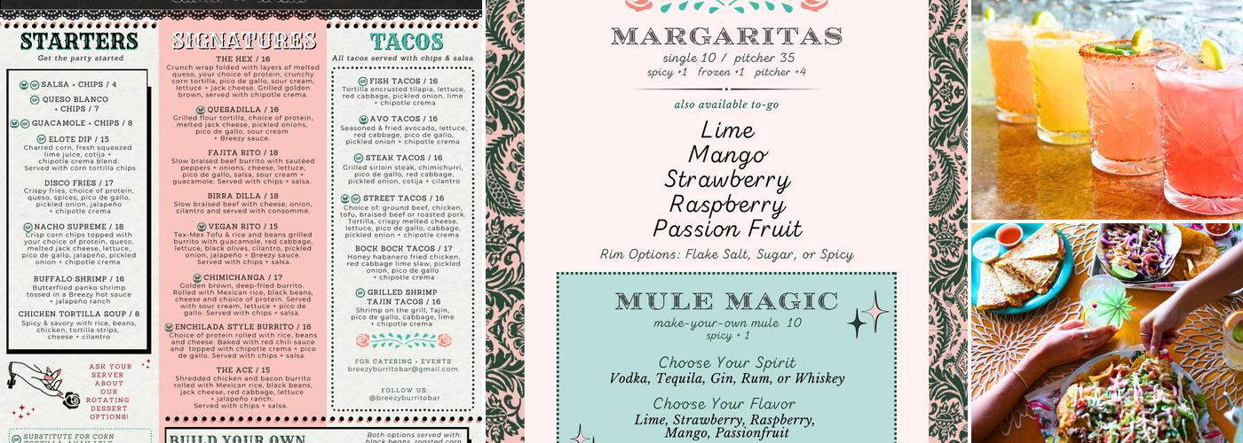 Breezy Burrito Bar Menu