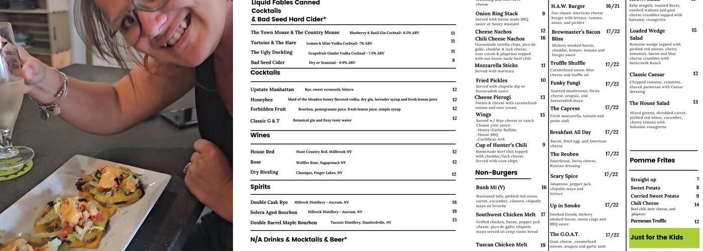 Hudson Ale Works Menu