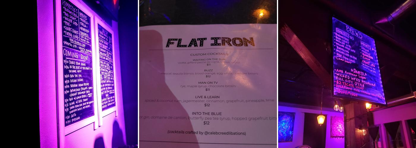 Flat Iron Menu