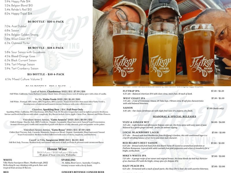Flytrap Brewing Menu