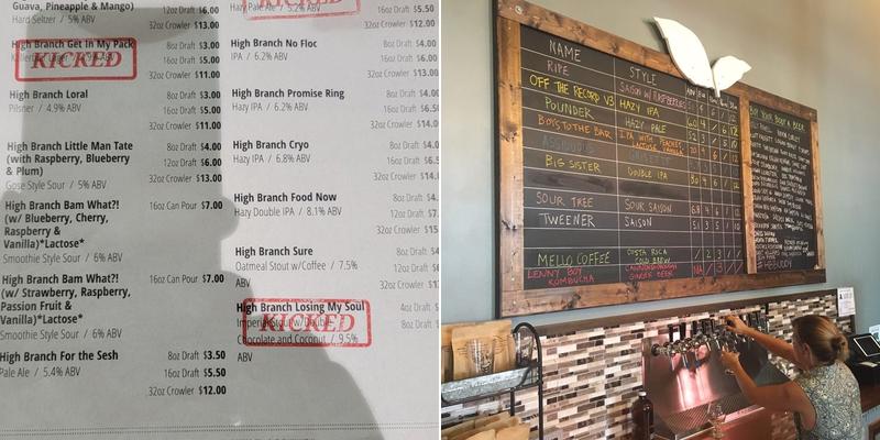 High Branch Brewing Co. Menu