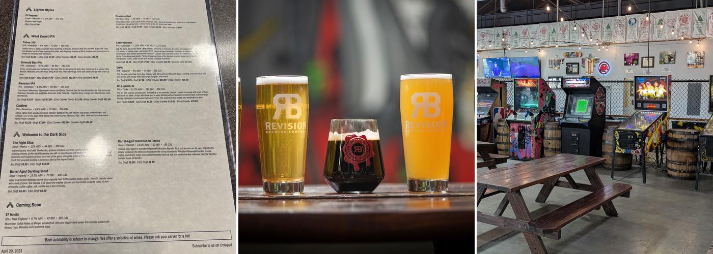 Revision Brewing Company Menu