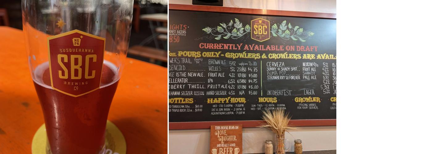 Susquehanna Brewing Co. Menu
