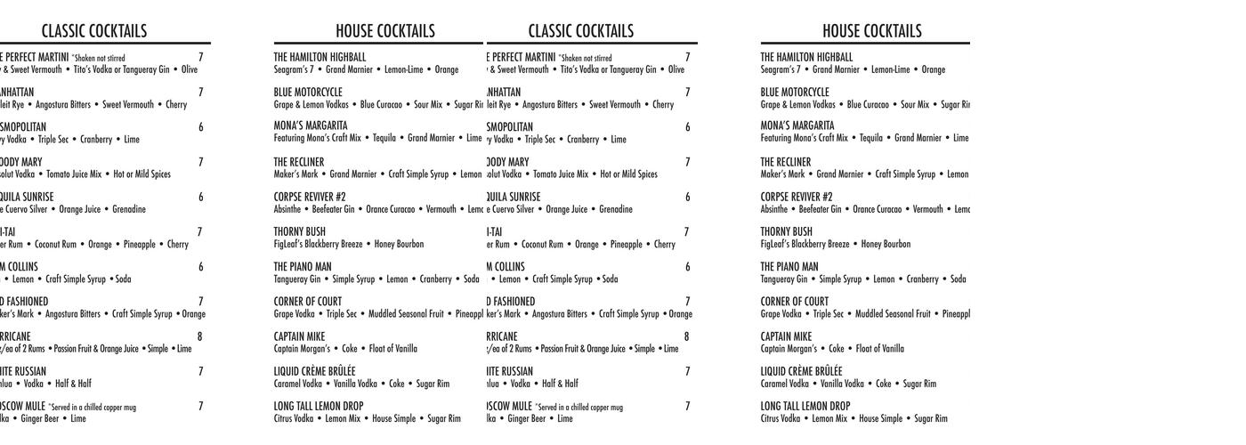 Lounge 24 Menu