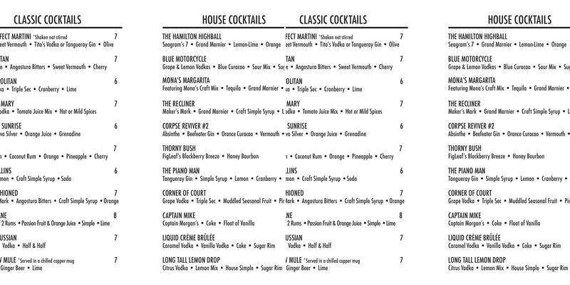 Lounge 24 Menu