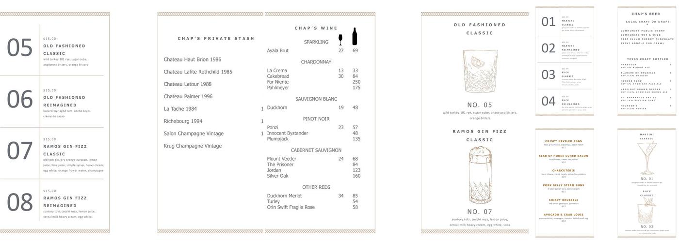 The Parlor Menu